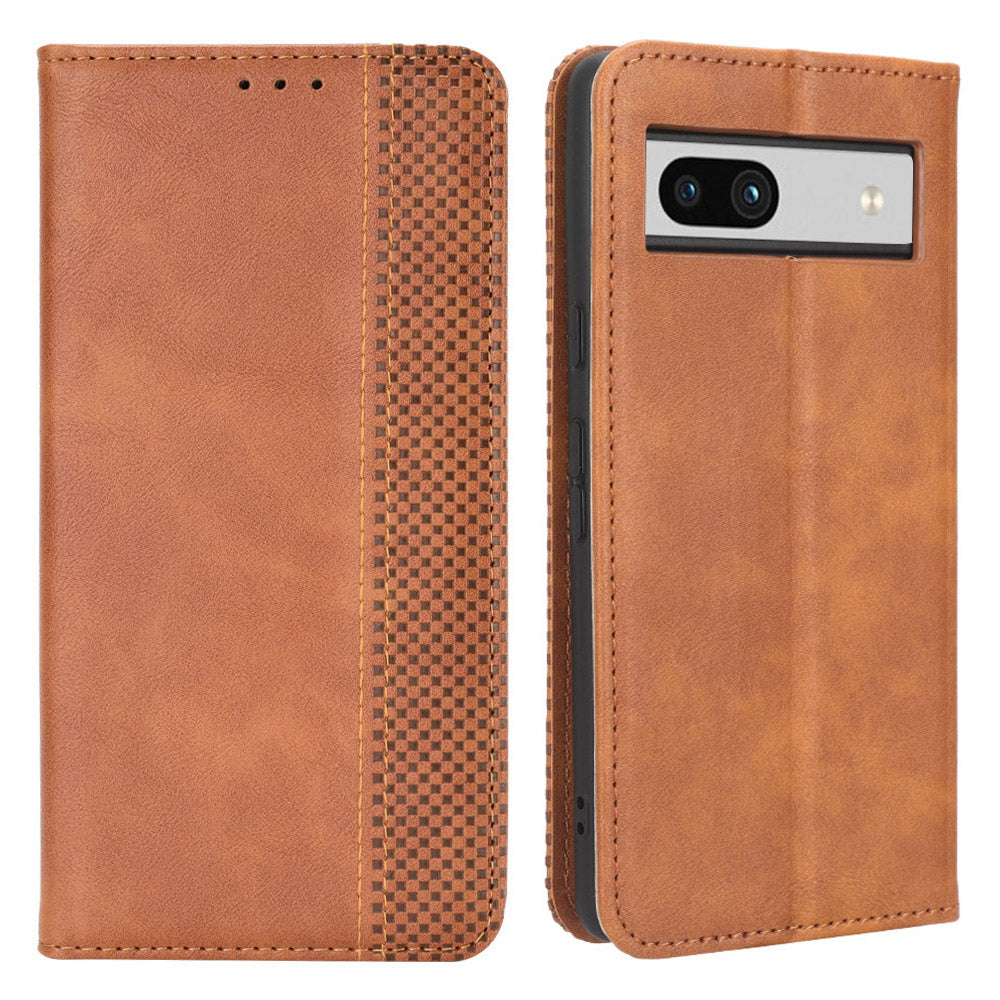 For Google Pixel 7a Supporting Stand Wallet Retro Texture Phone Case Drop-proof PU Leather Cellphone Cover For Google Pixel 7a Supporting Stand Wallet Retro Texture Phone Case Drop-proof PU Leather Cellphone Cover
